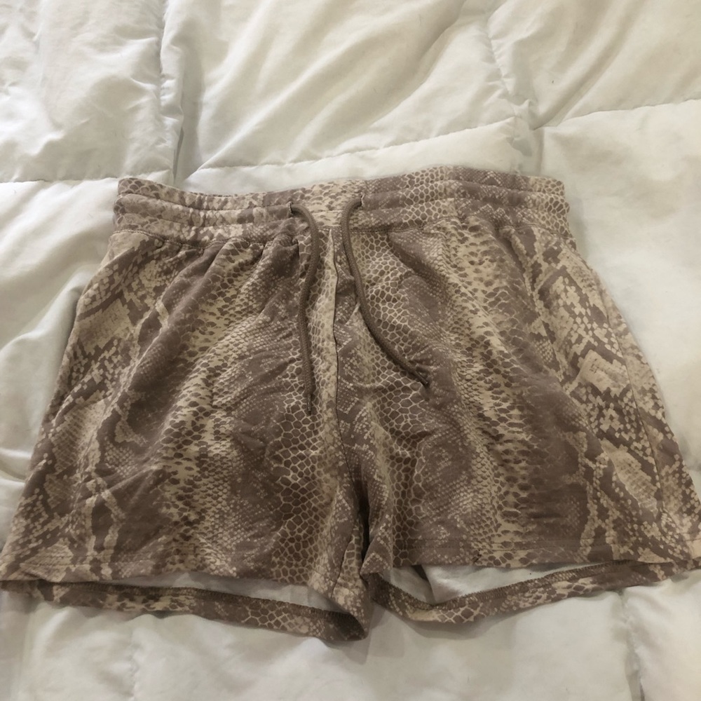 Snakeskin athletic shorts